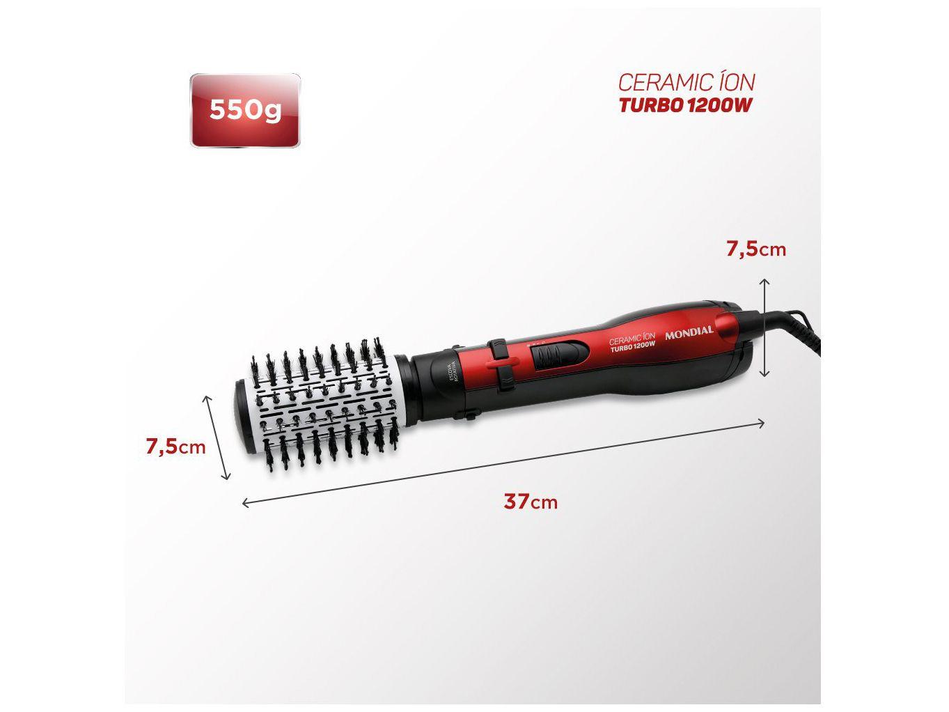 Escova Rotativa Mondial Ceramic Íon Turbo