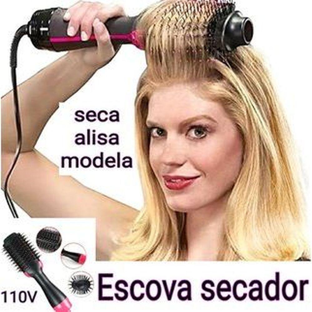 Escova secadora de cabelo, 2 em 1, um passo, secador de cabelo e volumizador negativo, escova de alisamento NV - MKB - e Modelador de Cabelo Magazine Luiza