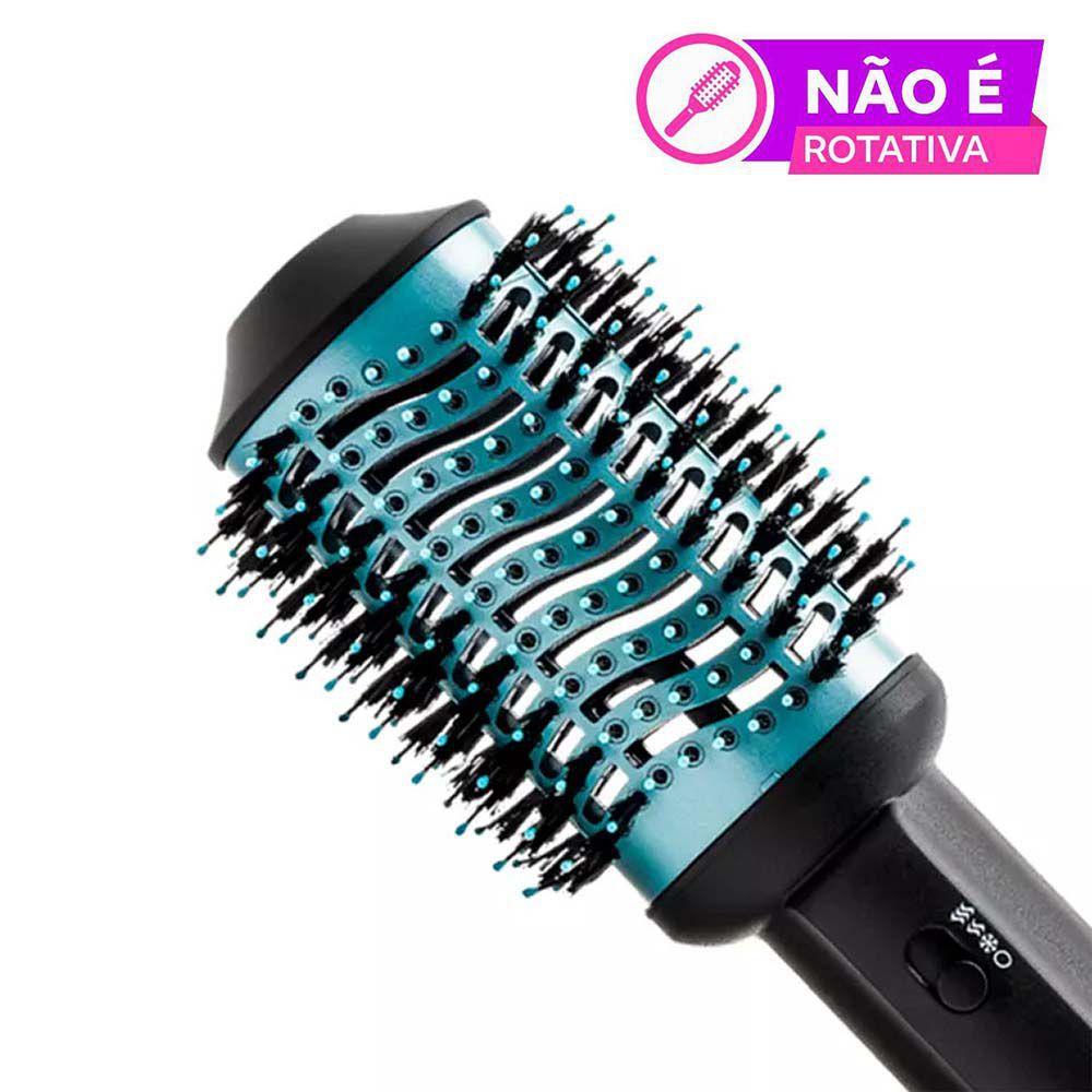 Escova Secadora Modeladora E Alisadora Taiff Style Oval Preto E Azul 