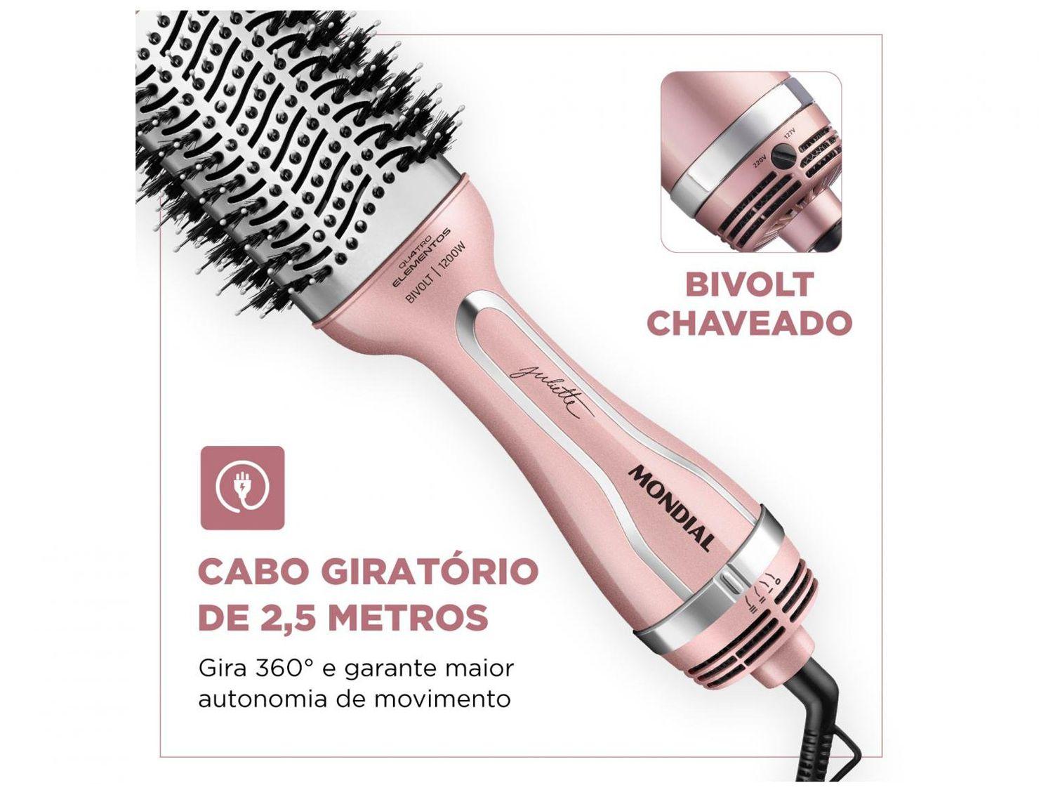 Escova Secadora Mondial By Juliette ES-JU-01 1200W 3 Níveis de Temperaturas Cerâmica