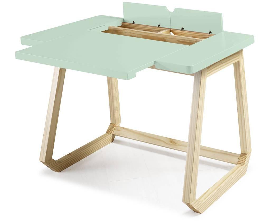 Escrivaninha Hush Verde Bebe Estrutura Freijo 94cm Sun House Escrivaninha Mesa Para Computador Magazine Luiza