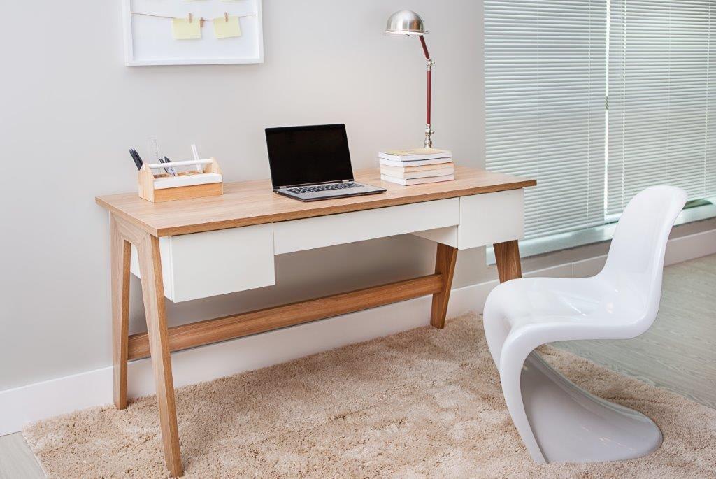 Escrivaninha Trend com 3 gavetas MDF 26106 Hanover/Off White - Artesano