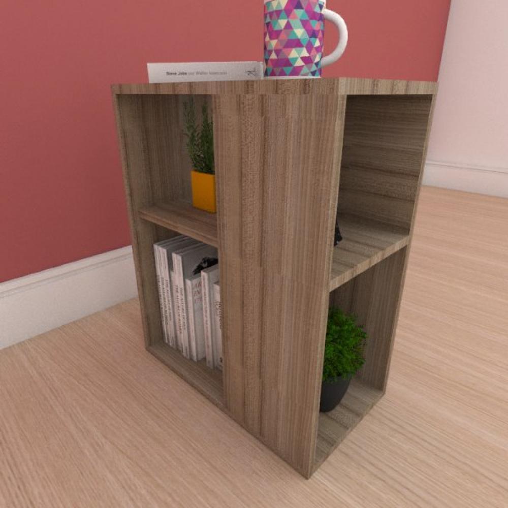 Estante de Livros pequena com prateleira em mdf amadeirado - E-nichos ...