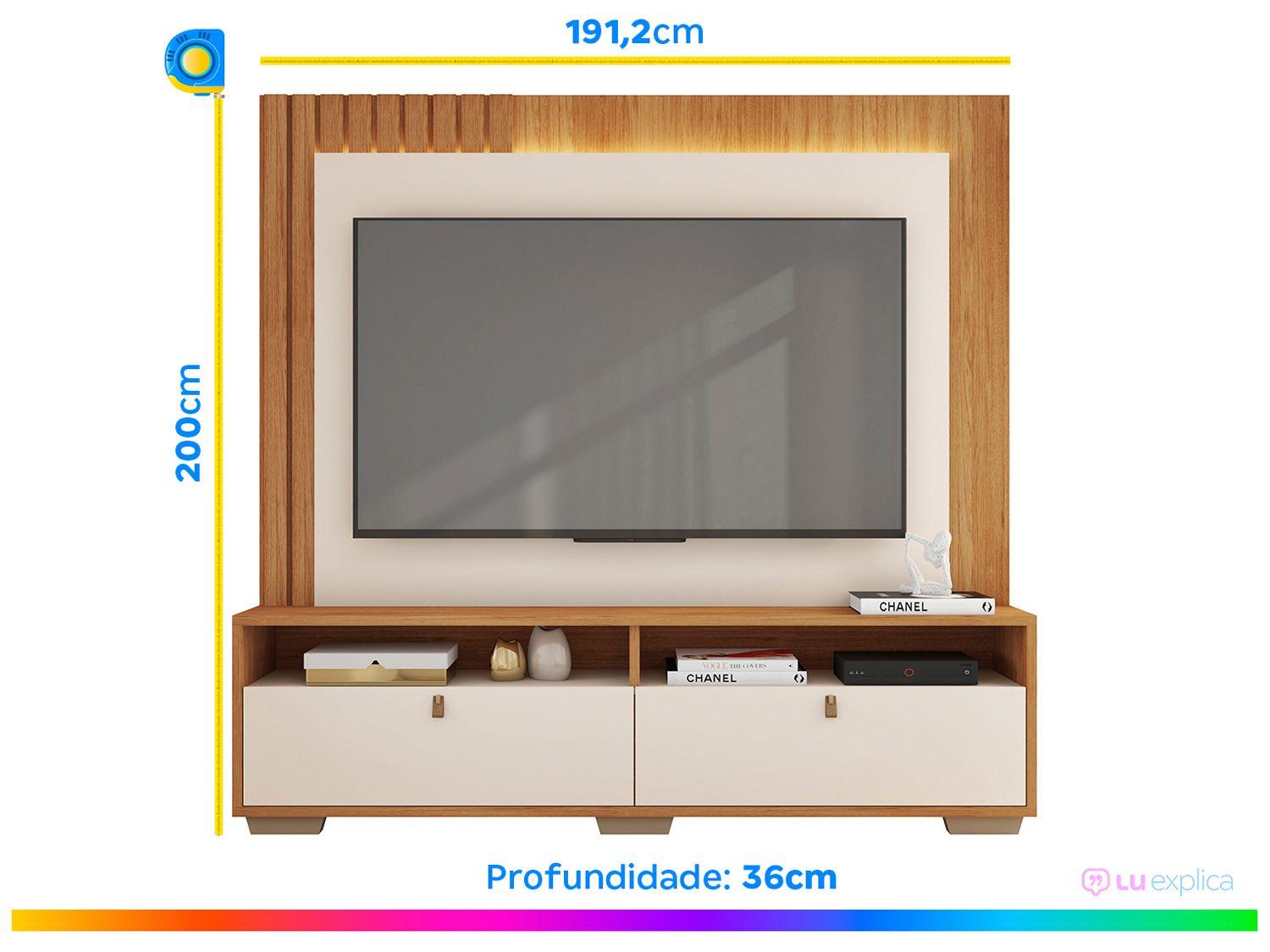 Estante Home para TV 70" 2 Portas Caemmun Fox 2.0