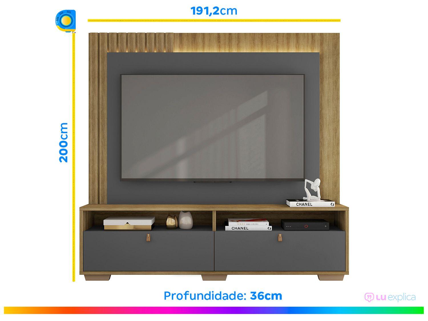 Estante Home para TV 70" 2 Portas Caemmun Fox 2.0