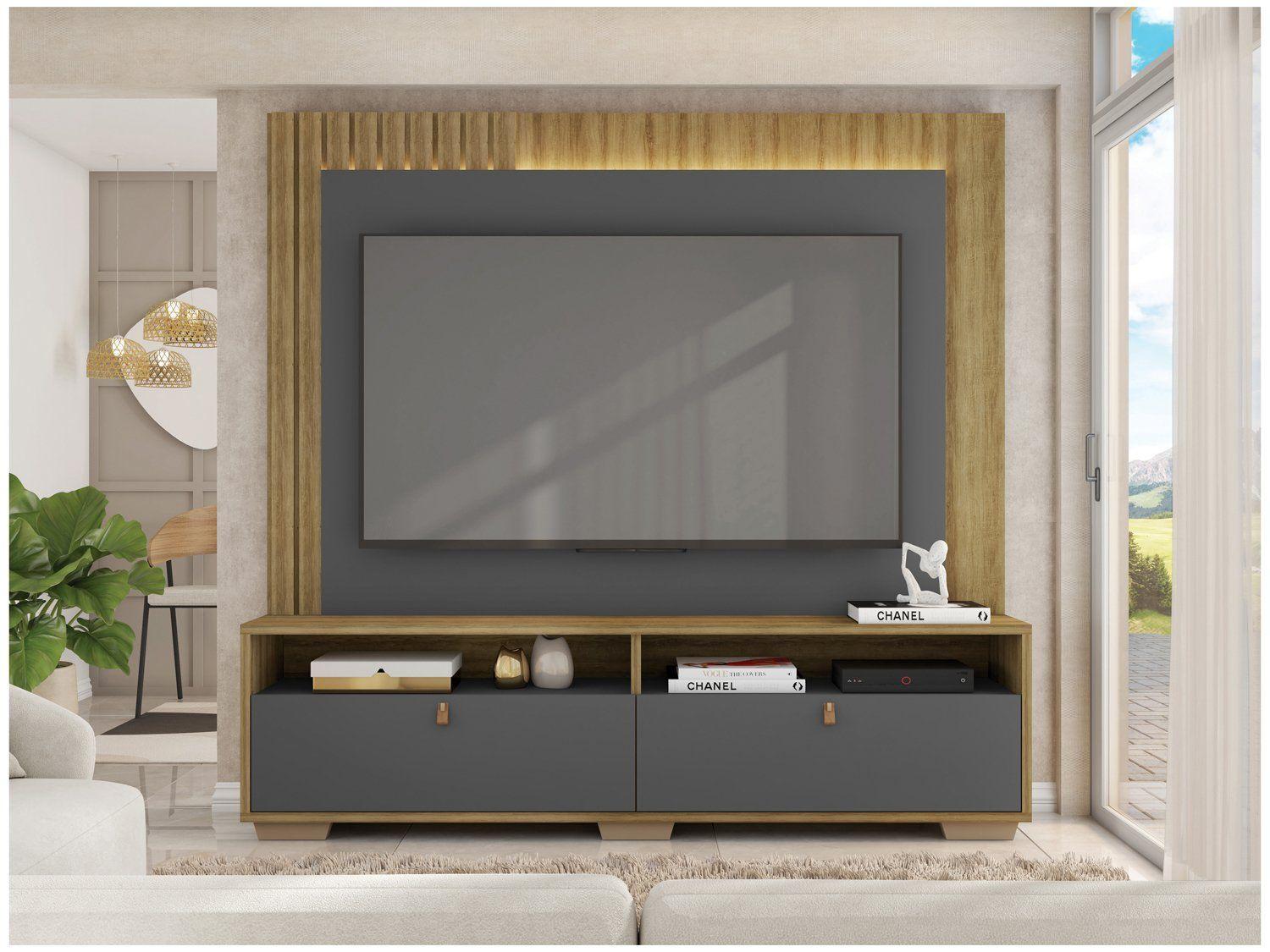 Estante Home para TV 70" 2 Portas Caemmun Fox 2.0
