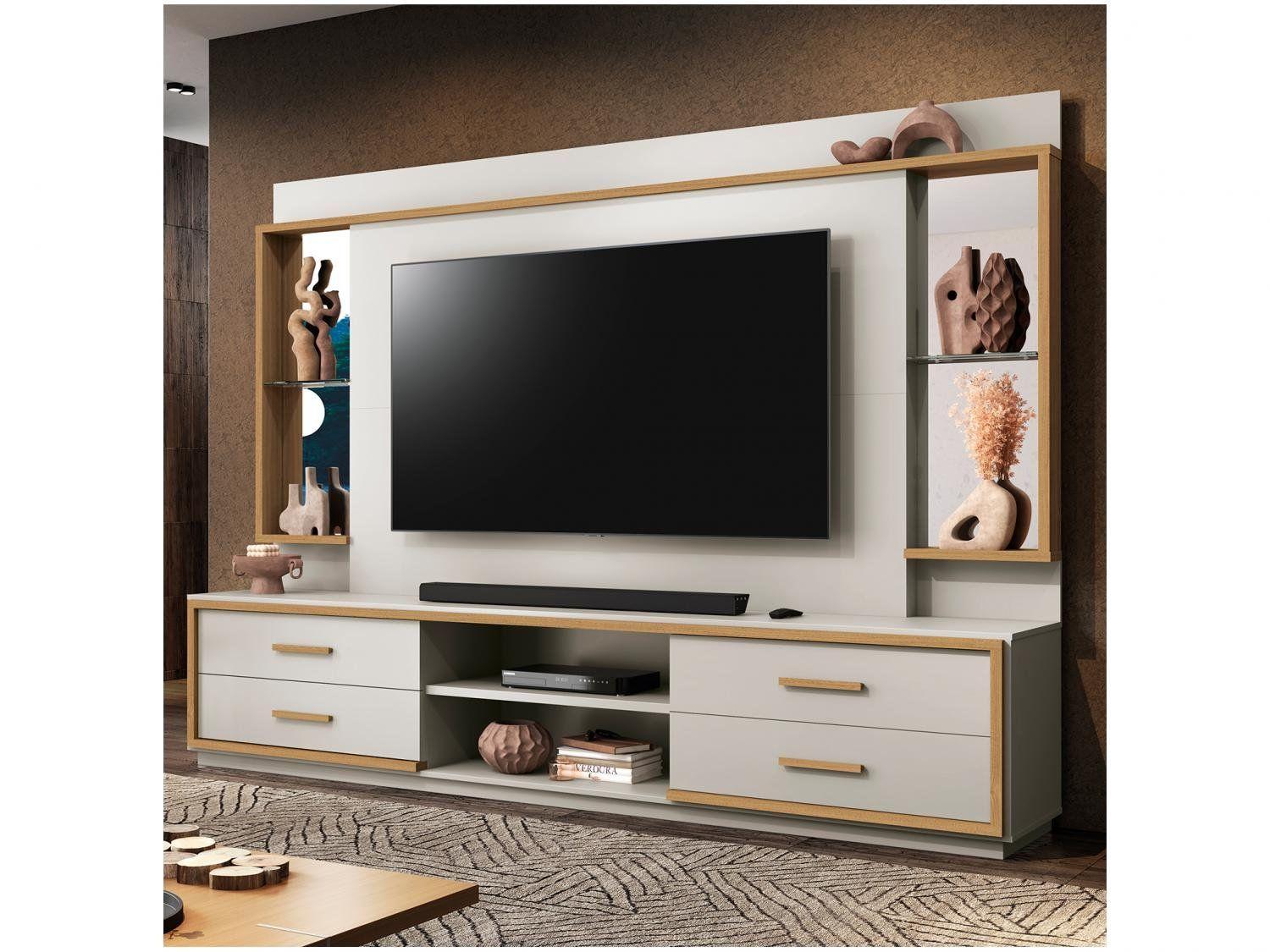 Estante Home para TV até 75” 4 Gavetas EDN Móveis Leni