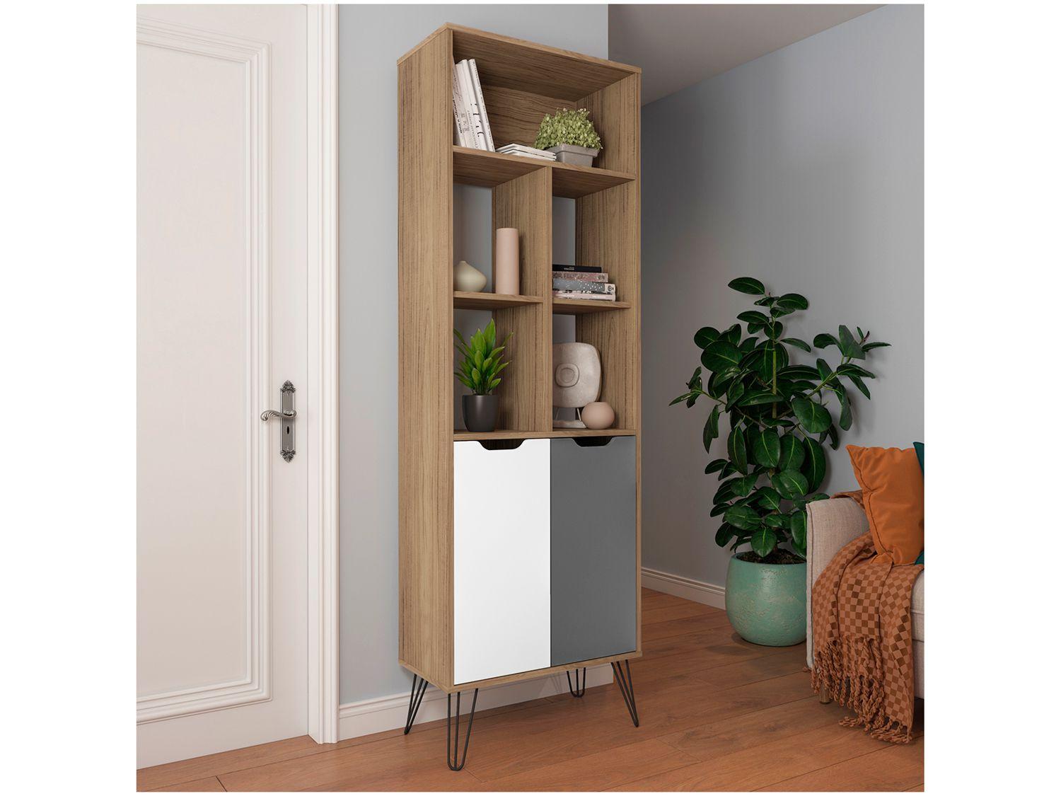 Estante para Livros  2 Portas 4 Prateleiras Artely Estocolmo