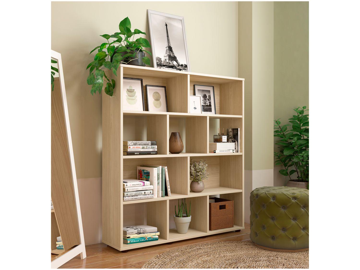 Estante para Livros 3 Prateleiras 10 Nichos Artely Book