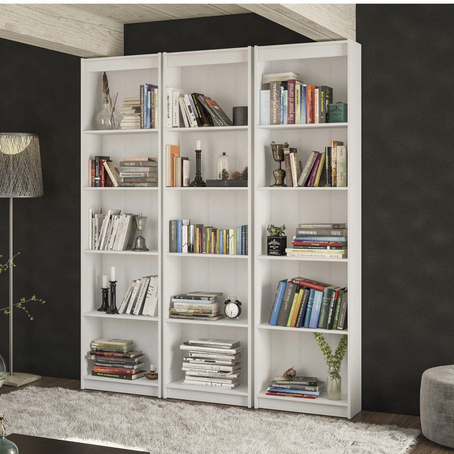 Estante Branca Com Livros