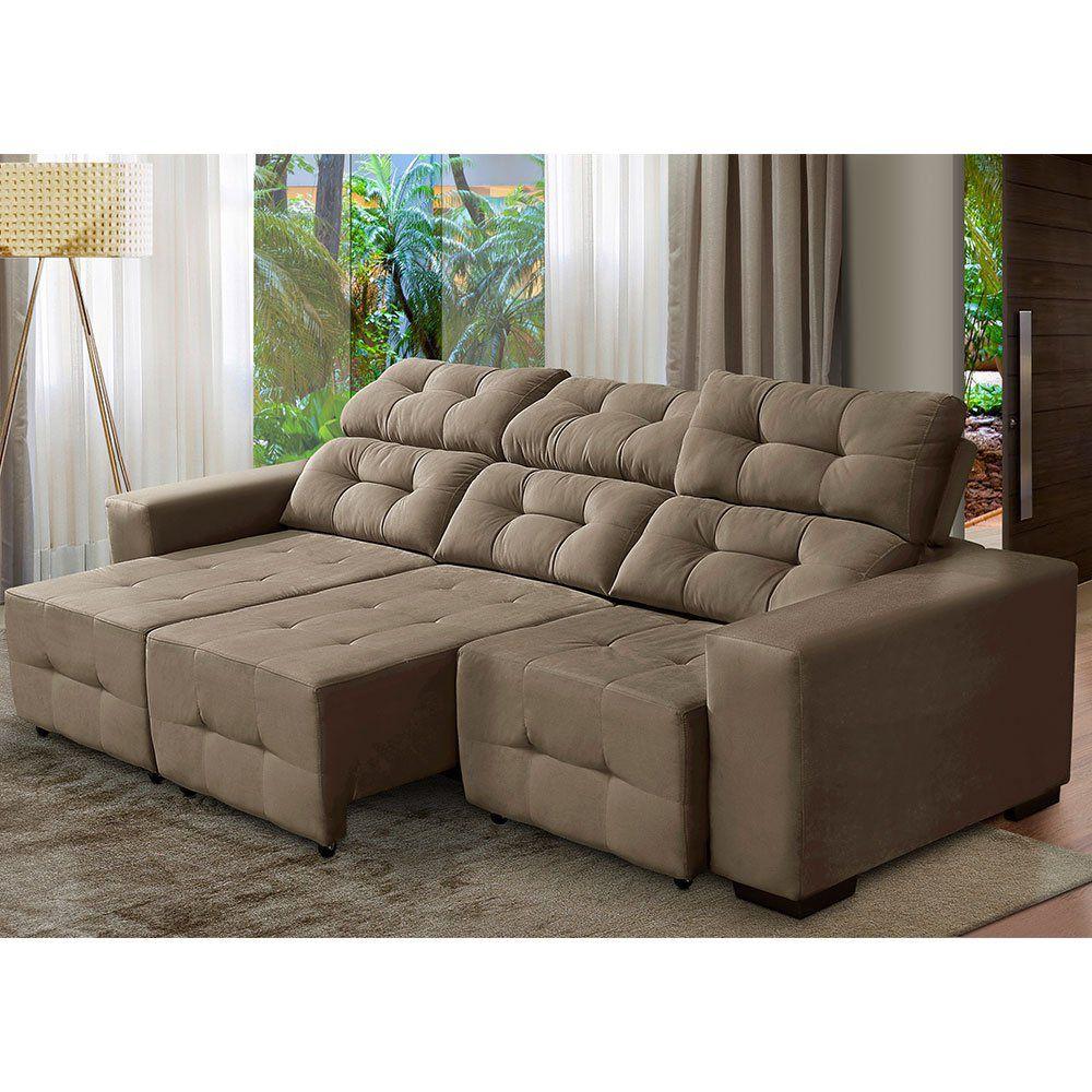 Estofado Dubay 3 Lugares Retrátil Jandaia Estofado jandaia Sofás