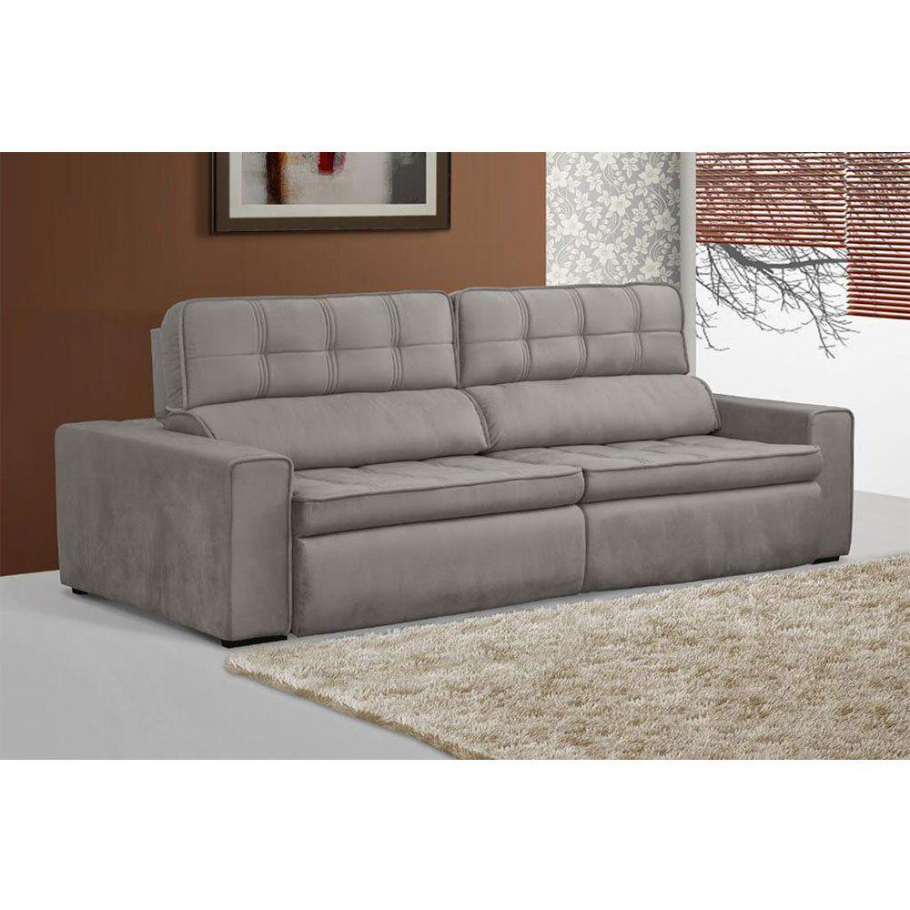 Estofado Nobile 3 Lugares Retrátil Gralha Azul Sofás Magazine Luiza