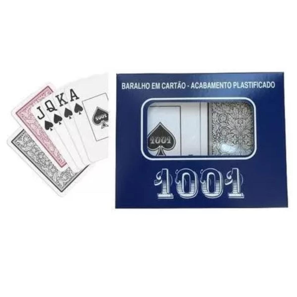 Imagem de Estojo 2 Jogos Baralho Cartas Truco Tranca Poker Buraco Pife