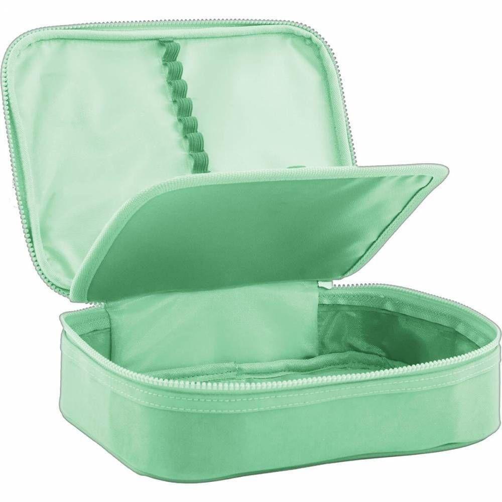 Estojo Box Tecido Academie Grande Verde Pastel Tilibra Estojo escolar