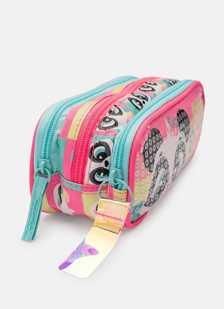 Estojo pequeno triplo panda summer puket - Estojo escolar