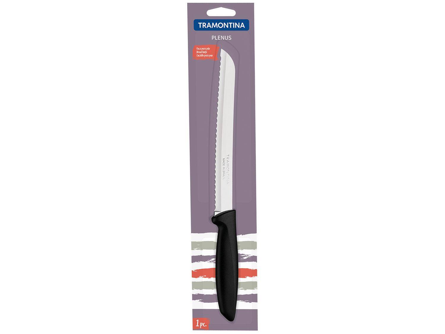 Couteau à Pain Tramontina Plenus - Lame Dentelée 20,3 Cm, Manche Polypropylène | Compatible Lave-Vaisselle