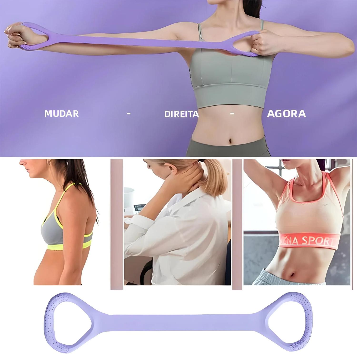 Imagem de Faixa De Resistência Elástica Em Forma De 8 Para Exercícios De Alongamento De Costas E Ombros Em