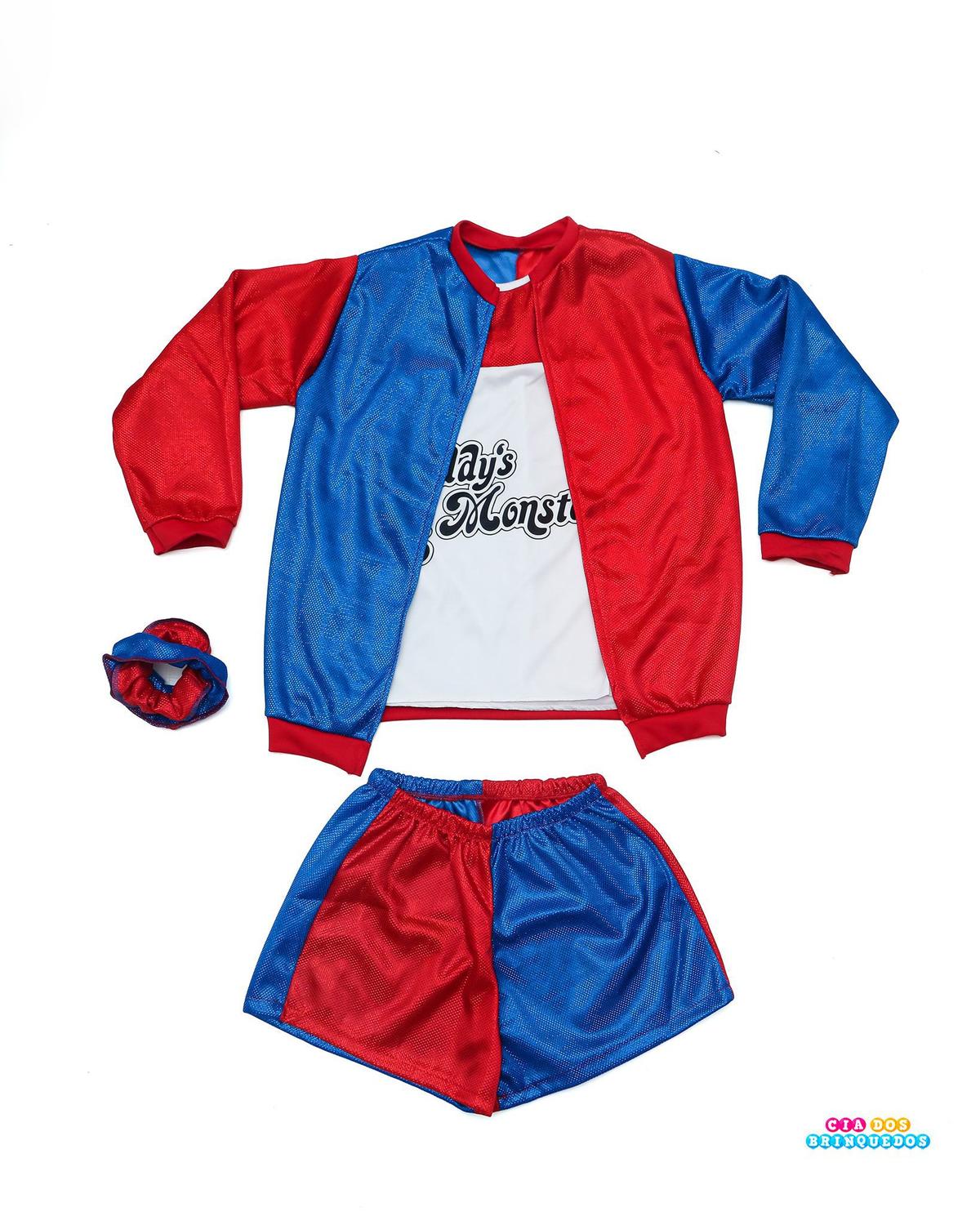 Roupa Arlequina Infantil Completa C/ Jaqueta E Taco