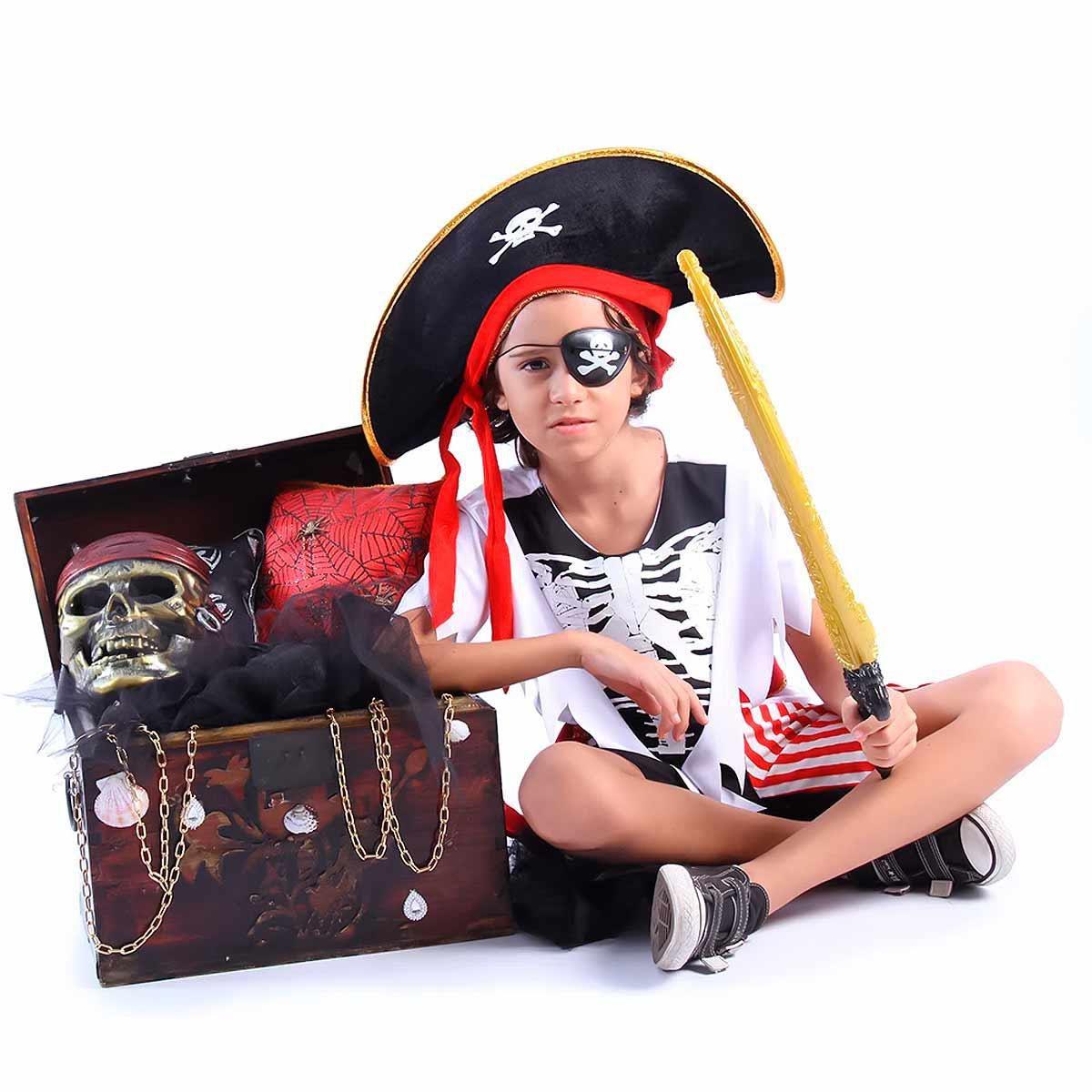 Fantasia de pirata 3 peças dourado festas halloween - MC Presentes -  Fantasia - Magazine Luiza