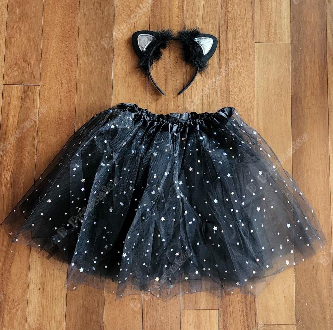 Fantasia Saia De FilÃ³ Preta Tule Infantil Saia De Filo Fantasia