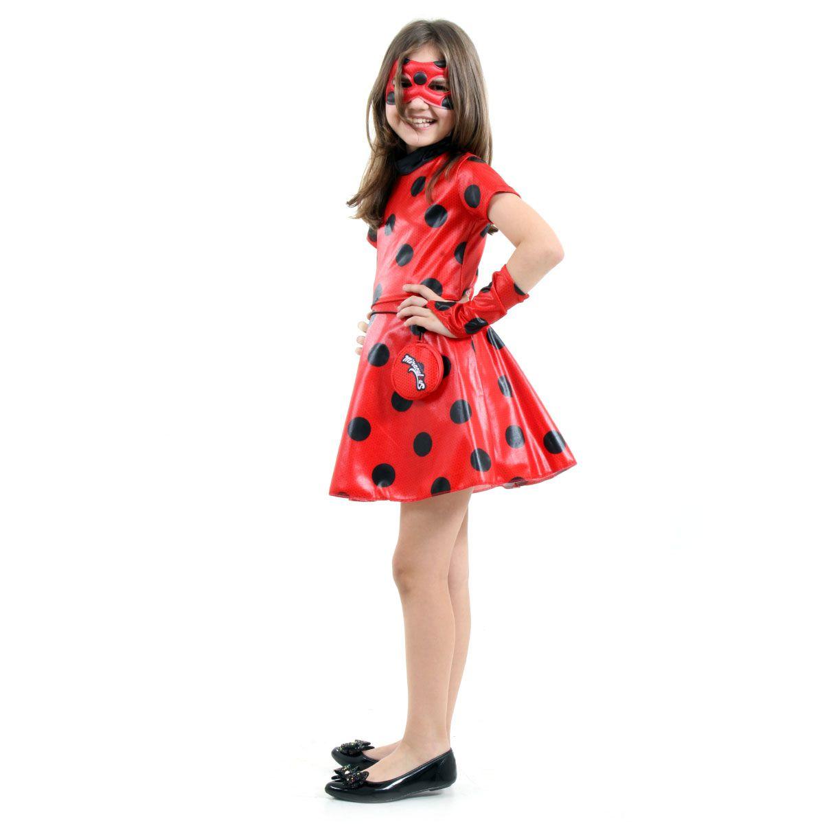 vestido infantil miraculous ladybug
