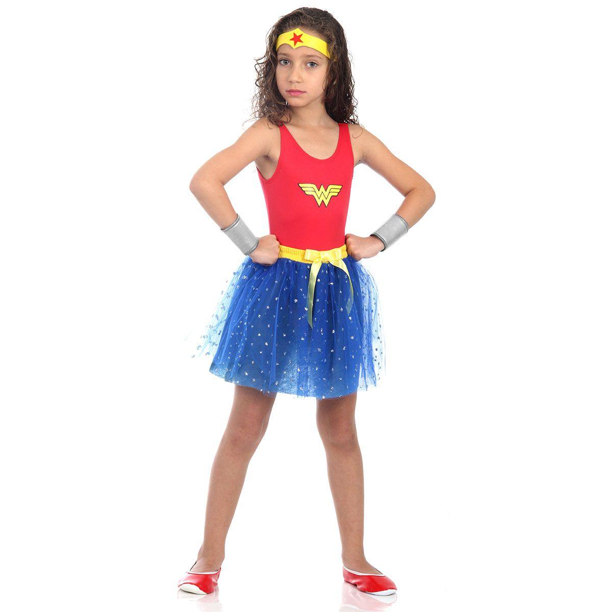 roupa da mulher maravilha criança