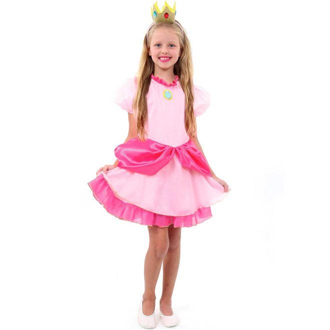 Fantasia Princesa Peach Infantil Luxo Super Mário Brós - Sulamericana -  Fantasias para Crianças - Magazine Luiza