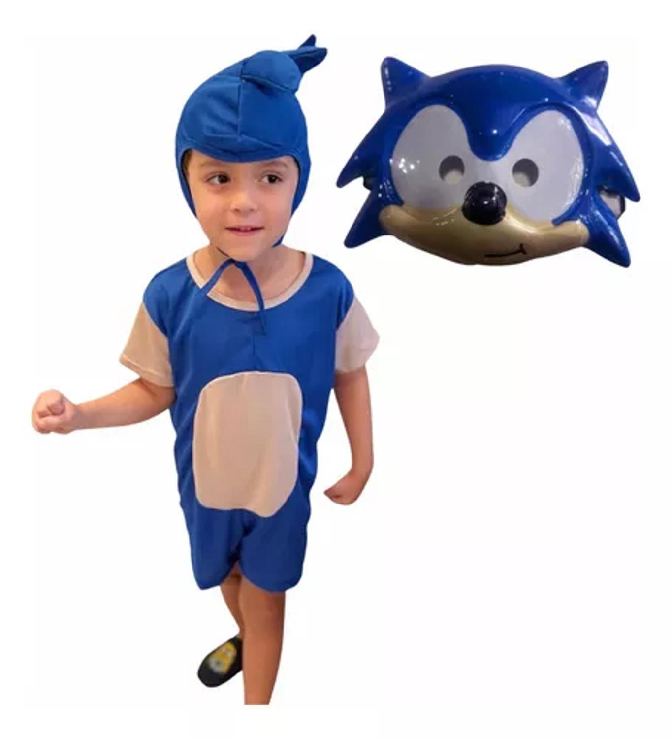 Cosplay Fantasia Sonic Infantil 1 A 10 Anos Exclusivo