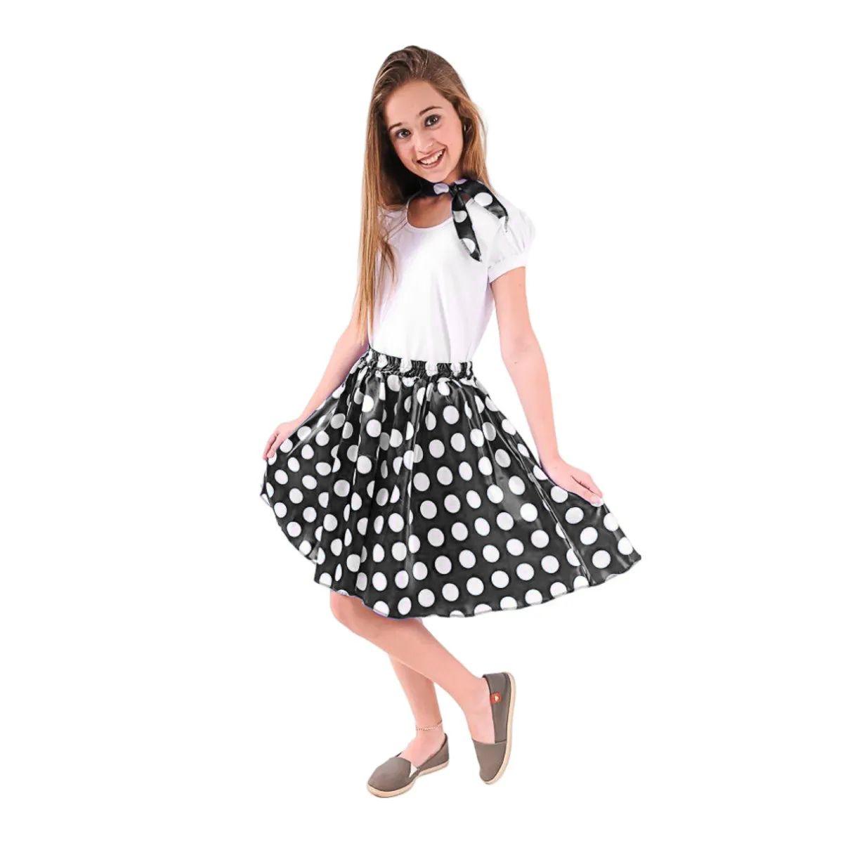 Bolinha Branca Saia Rodada De Bolinhas De Bolinha Branca Saia Gode