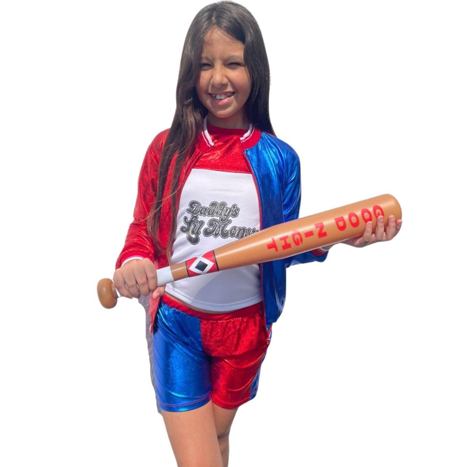 Roupa Arlequina Infantil Completa C/ Jaqueta E Taco