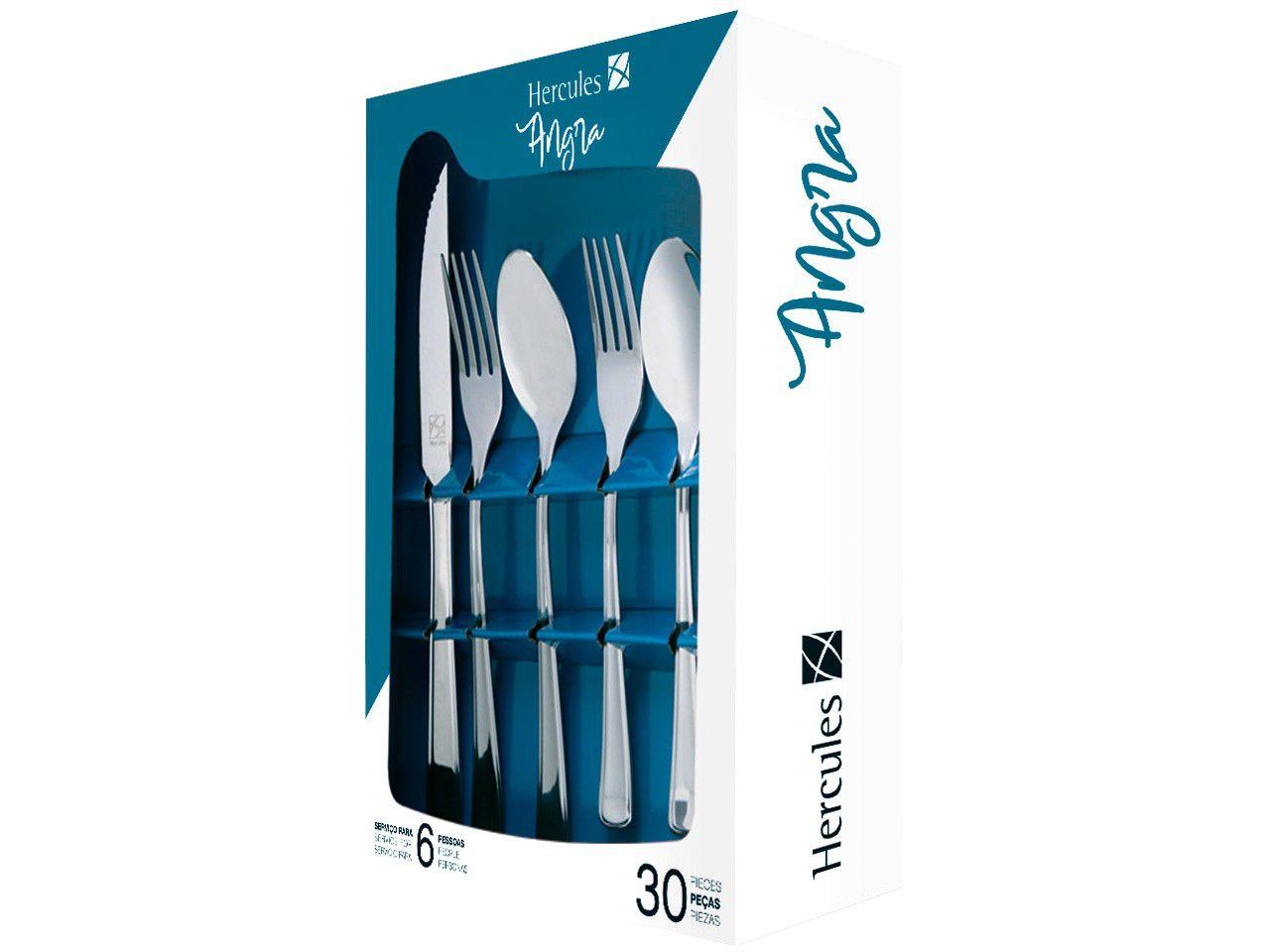 Faqueiro Hércules Inox 30 Peças Angra