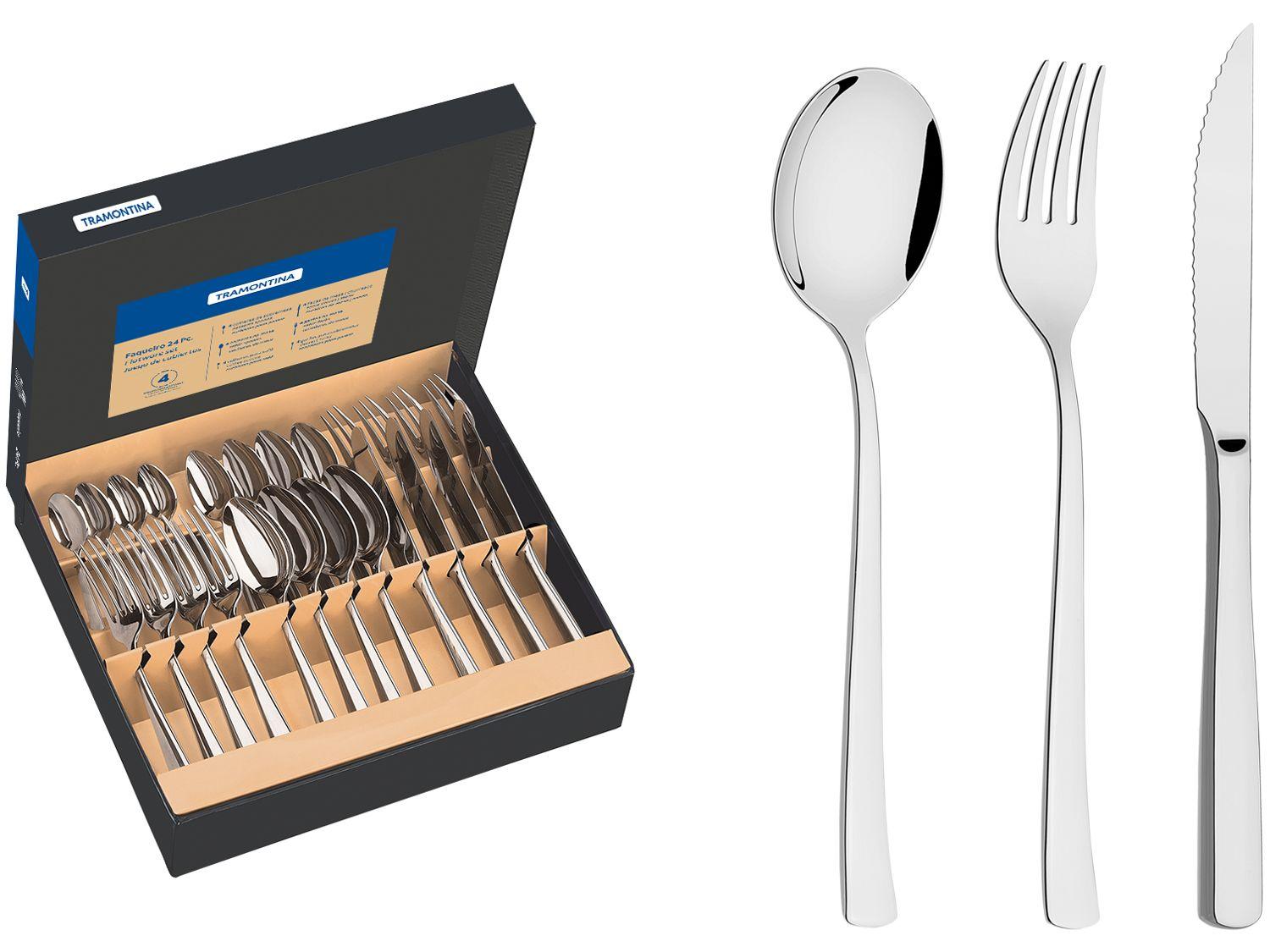 Faqueiro Tramontina Inox 24 Peças para Churrasco Berlin Brilho