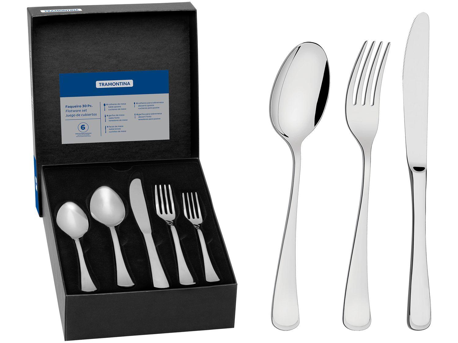 Faqueiro Tramontina Inox 30 Peças para Sobremesa Monaco