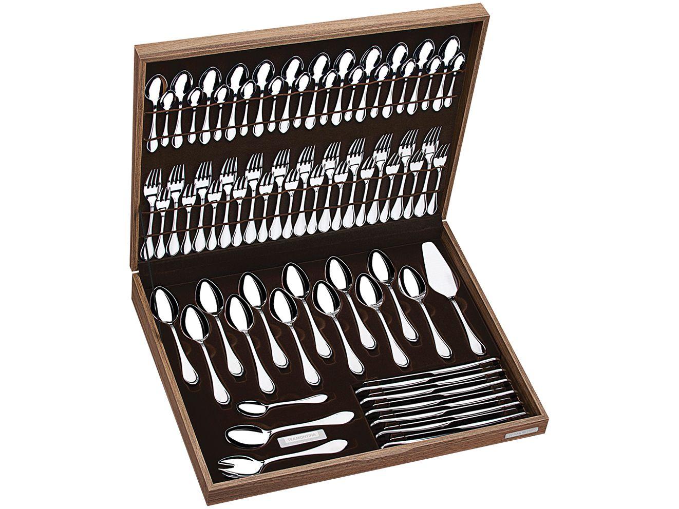 Faqueiro Tramontina Inox 76 Peças Renascença 66929300 com Estojo