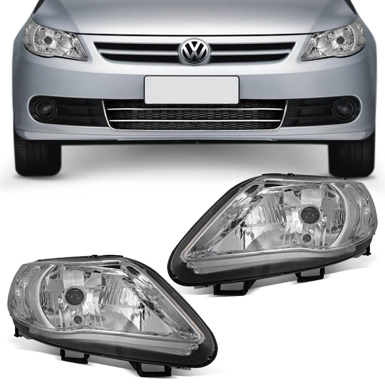 Farol Gol Voyage G5 2009 a 2012 Saveiro G5 2010 a 2013 Máscara Cromada ...