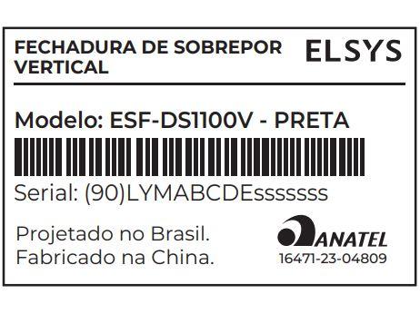 Fechadura Digital Elsys Pop ESF-DS1100V com Senha Interna de Sobrepor