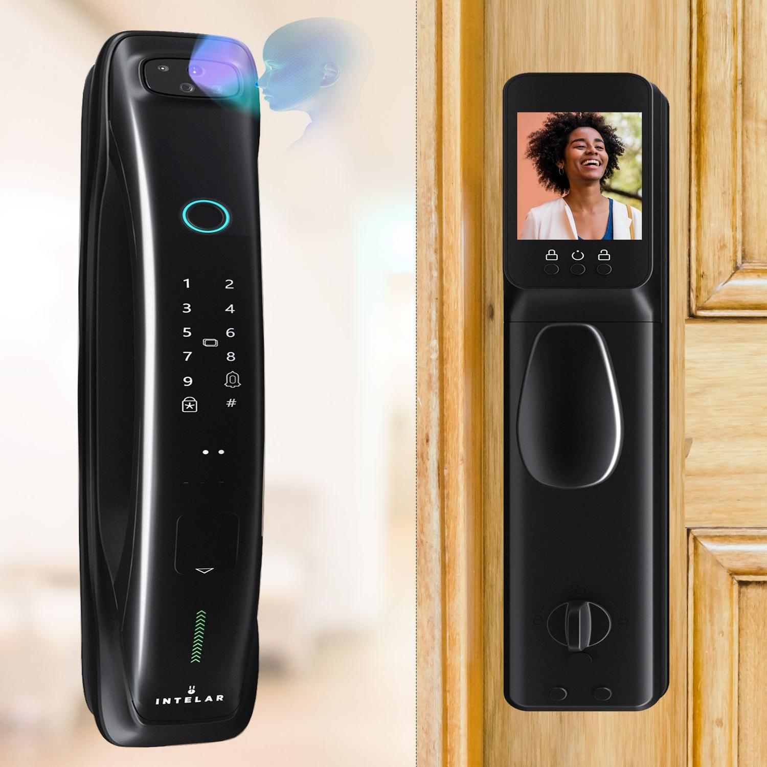 Fechadura digital Intelar X3 com puxador e painel externo