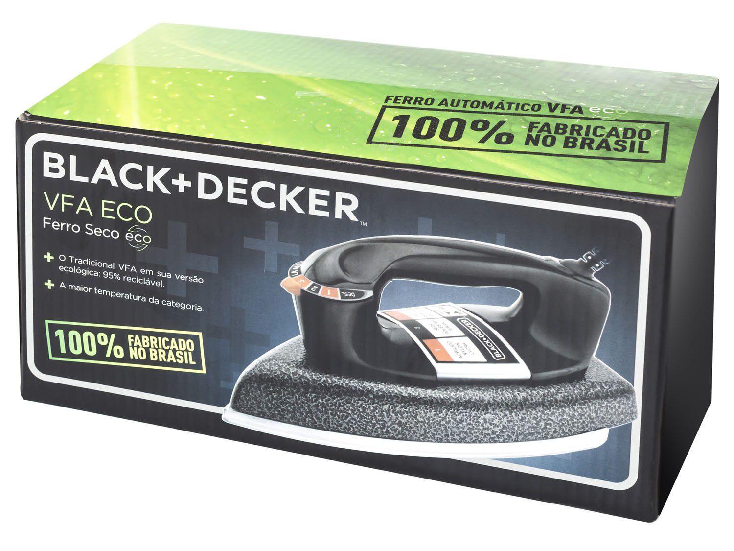 Ferro de Passar a Seco Black + Decker VFA Eco - Preto - Ferro a Seco ...