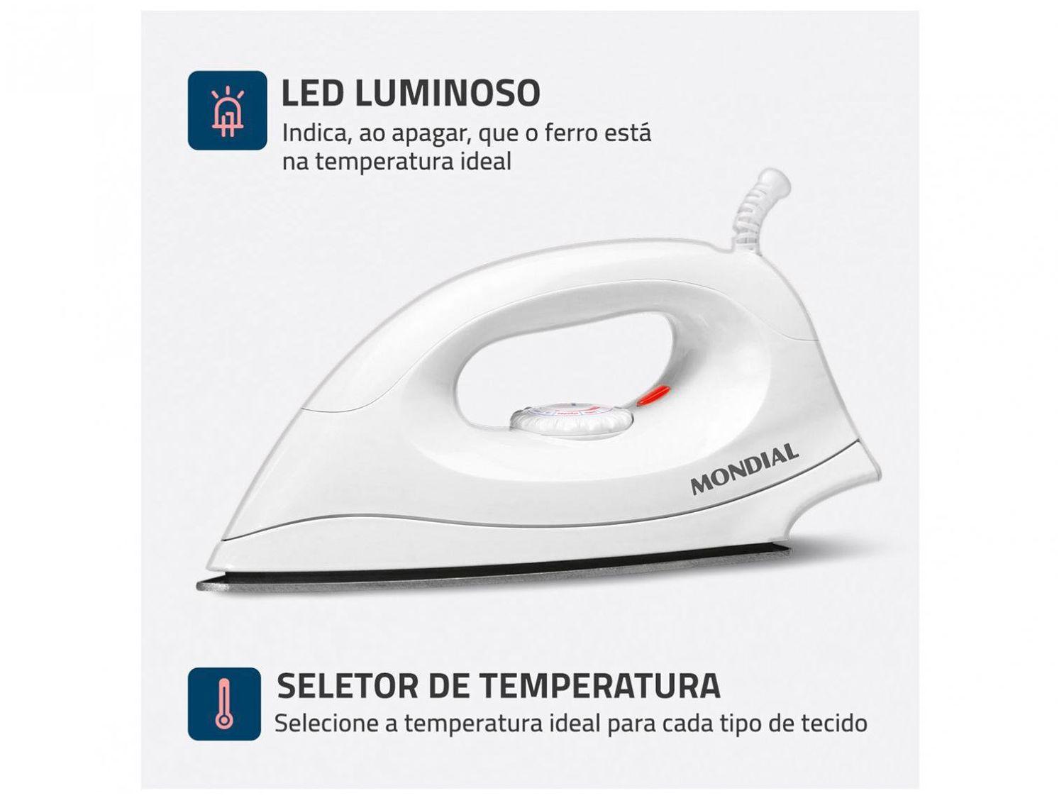 Ferro de Passar Roupa a Seco Mondial FSN-55-W