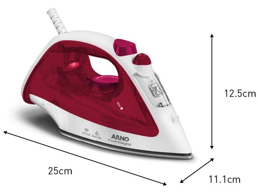 Ferro de Passar Roupa a Vapor Arno Essentialgliss Rosa e Branco