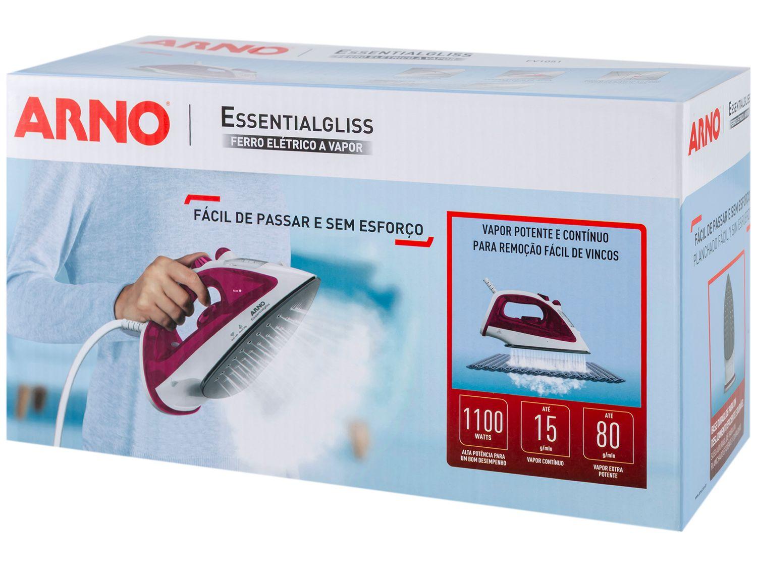Ferro de Passar Roupa a Vapor Arno Essentialgliss Rosa e Branco