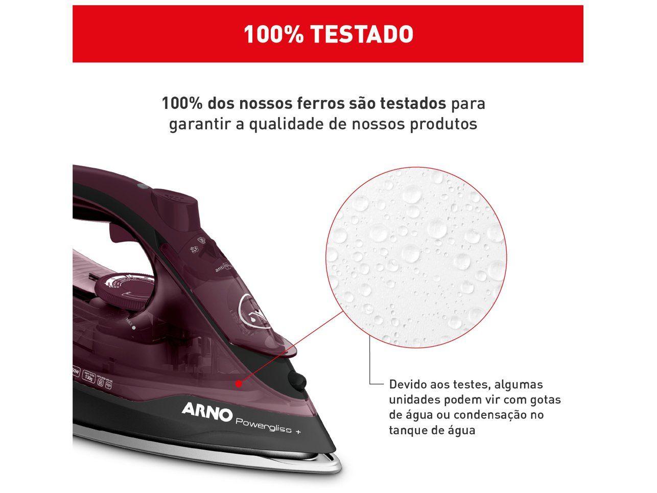 Ferro de Passar Roupa a Vapor Arno Ultragliss FMV Vinho e Preto