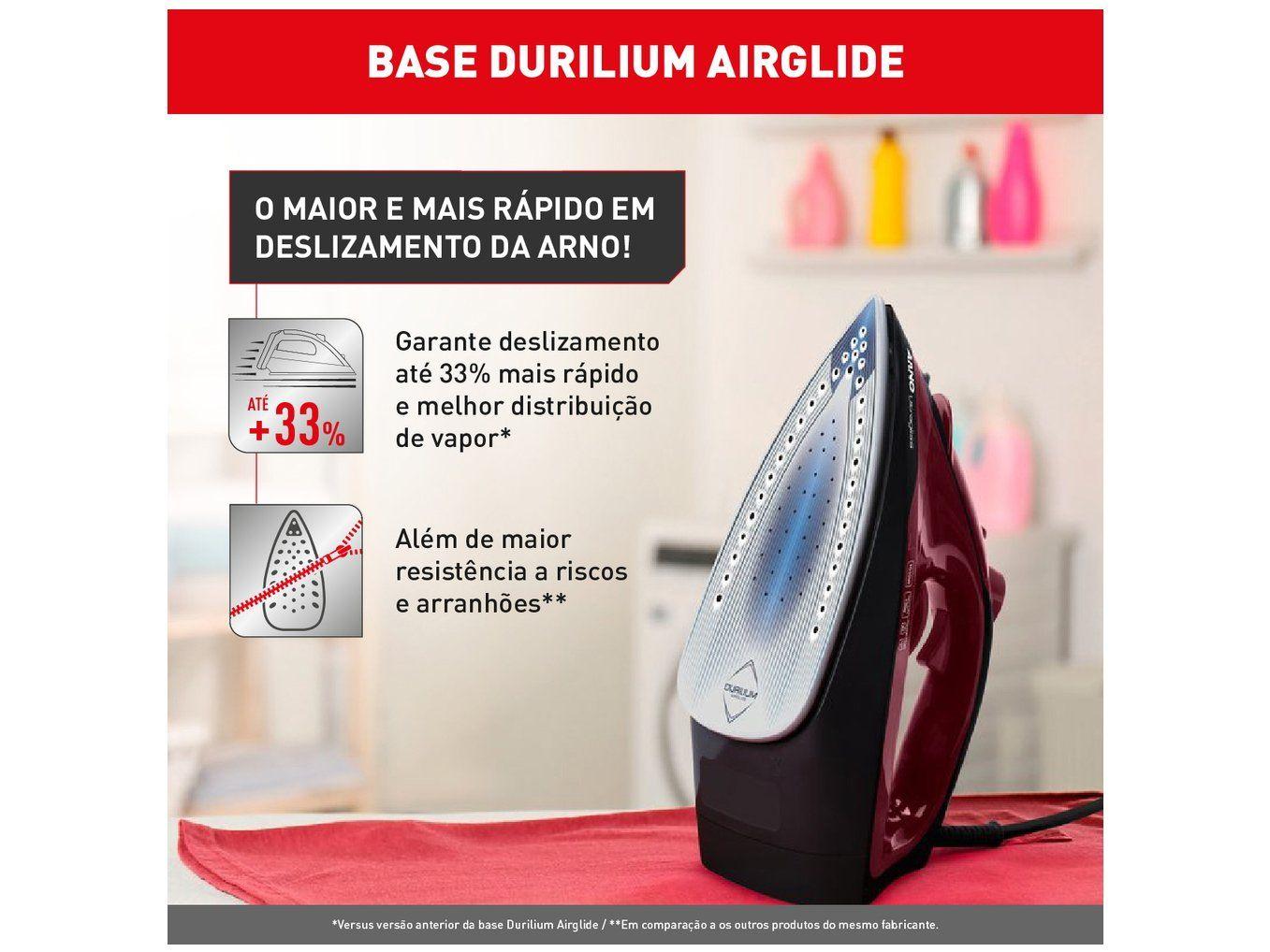 Ferro de Passar Roupa a Vapor Arno Ultragliss FMV Vinho e Preto