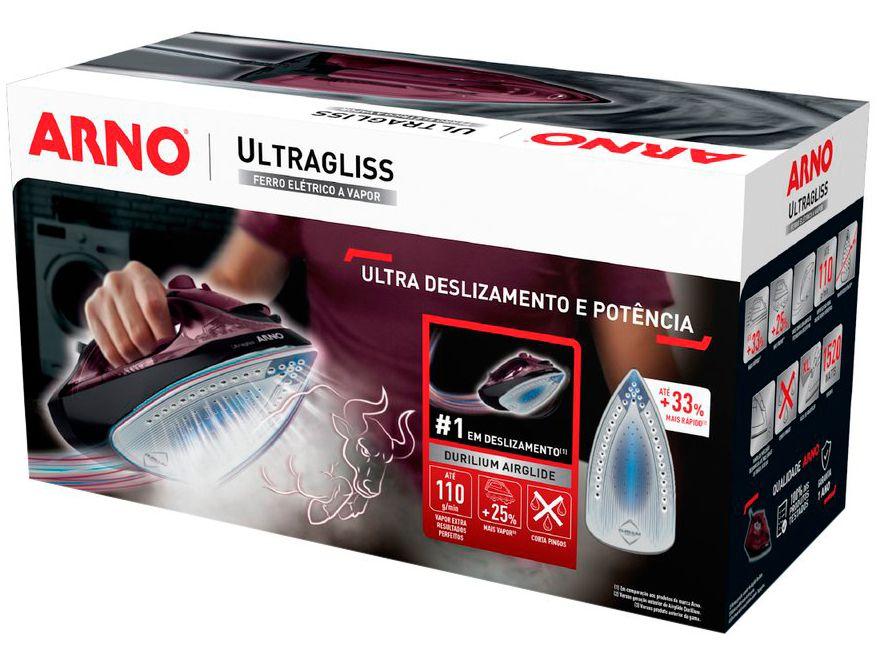 Ferro de Passar Roupa a Vapor Arno Ultragliss FMV Vinho e Preto