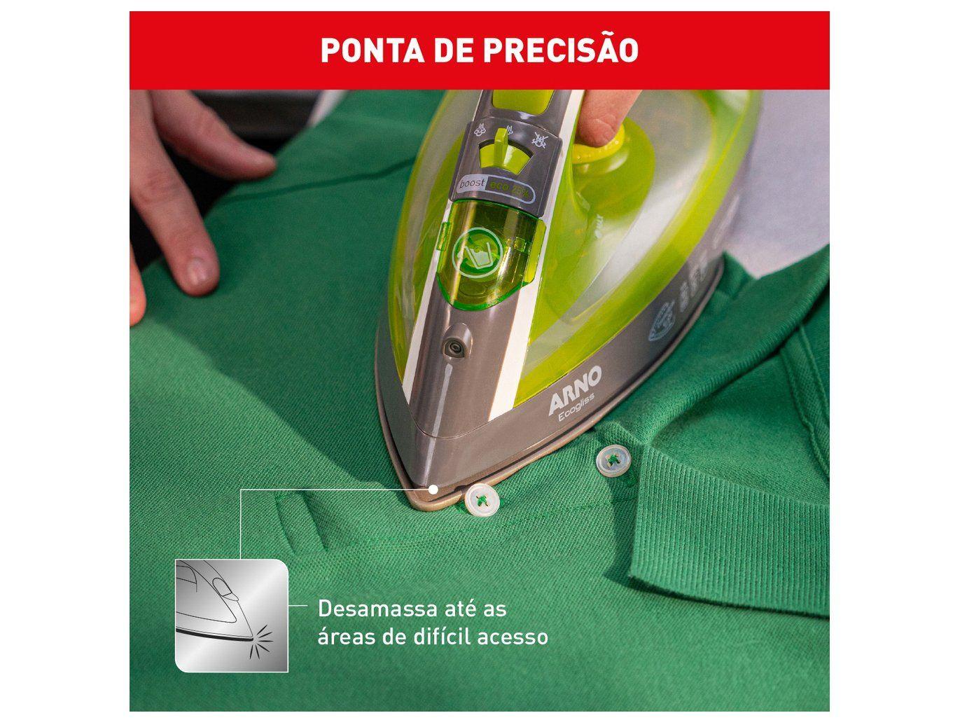 Ferro de Passar Roupa a Vapor e a Seco Arno Ecogliss FEC1 Verde