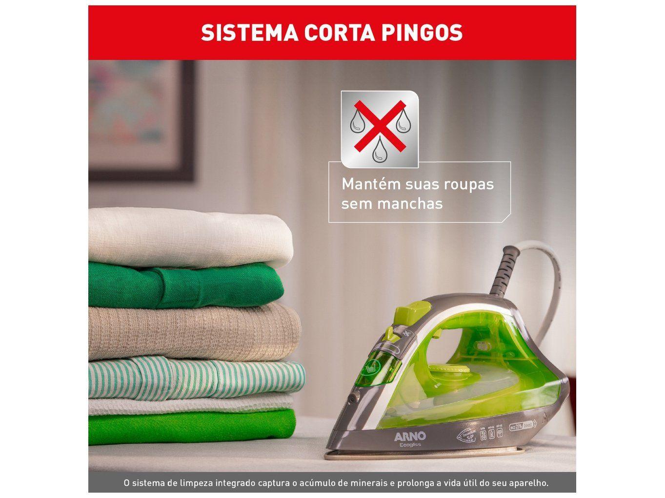 Ferro de Passar Roupa a Vapor e a Seco Arno Ecogliss FEC1 Verde