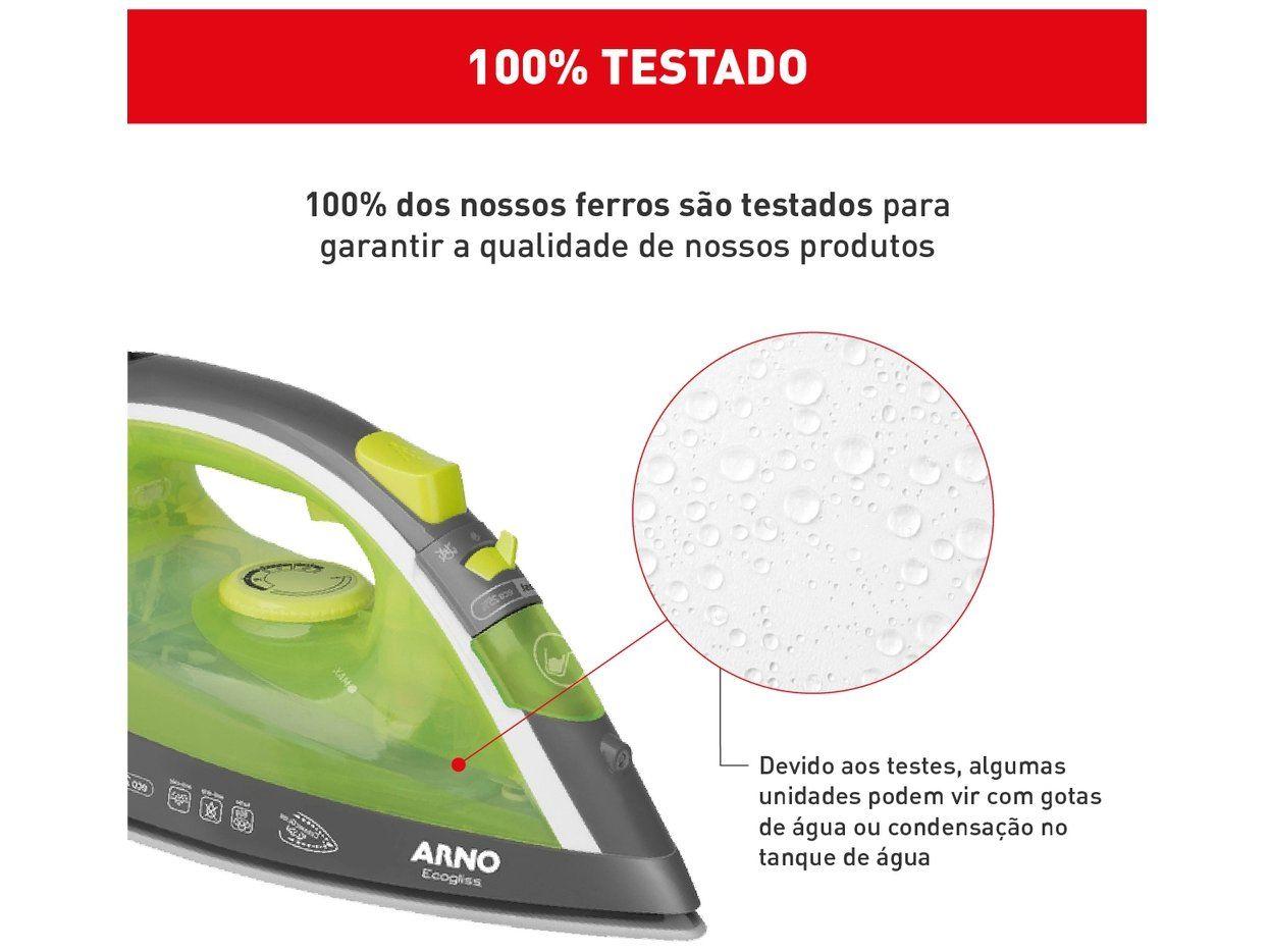 Ferro de Passar Roupa a Vapor e a Seco Arno Ecogliss FEC1 Verde