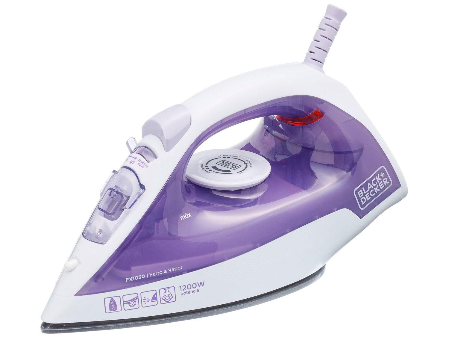 Ferro de Passar Roupa a Vapor e a Seco Black+Decker FX1050 Branco e Roxo