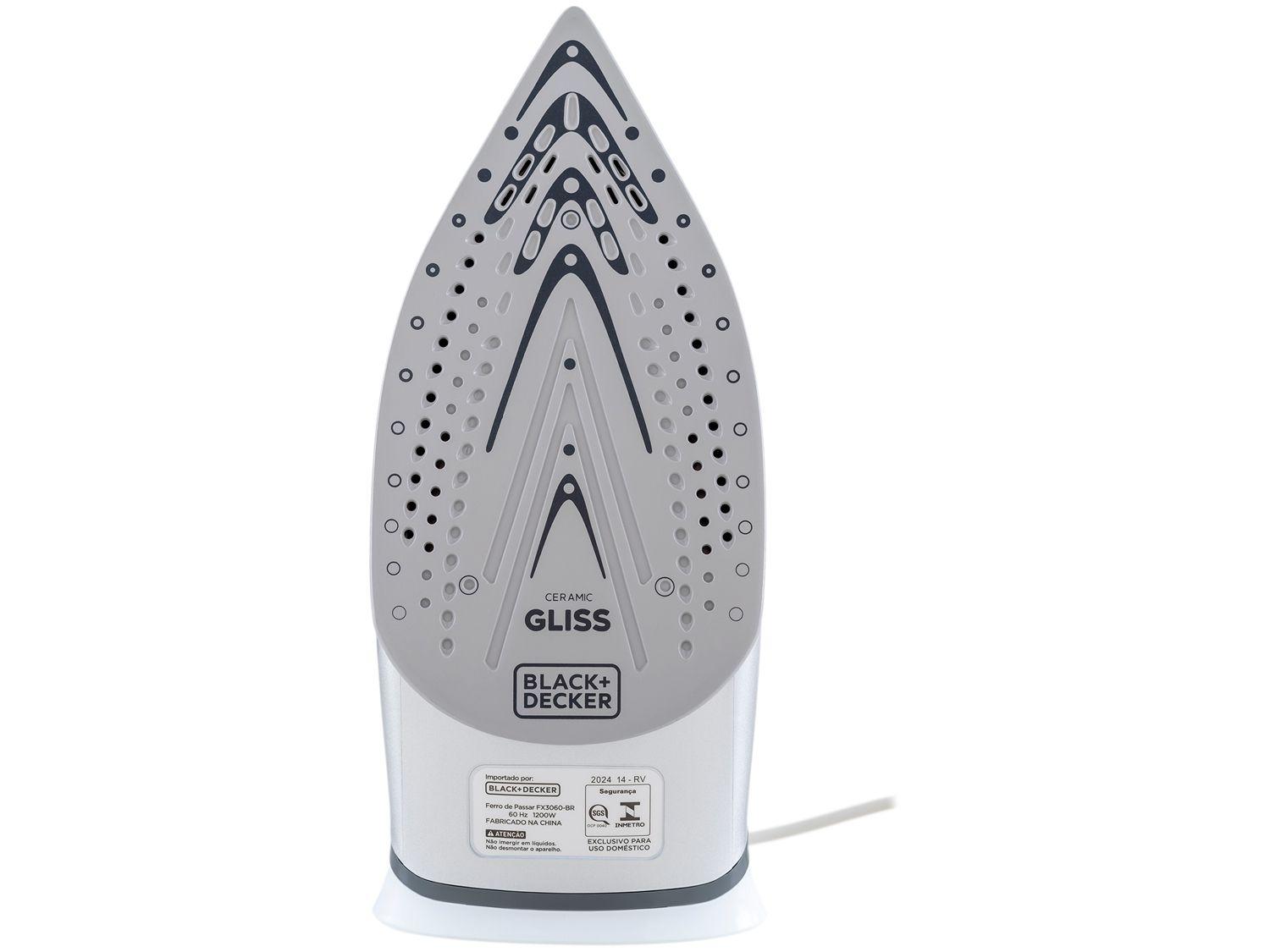Ferro de Passar Roupa a Vapor e a Seco Black + Decker Speed Steam FX3060 Branco e Azul