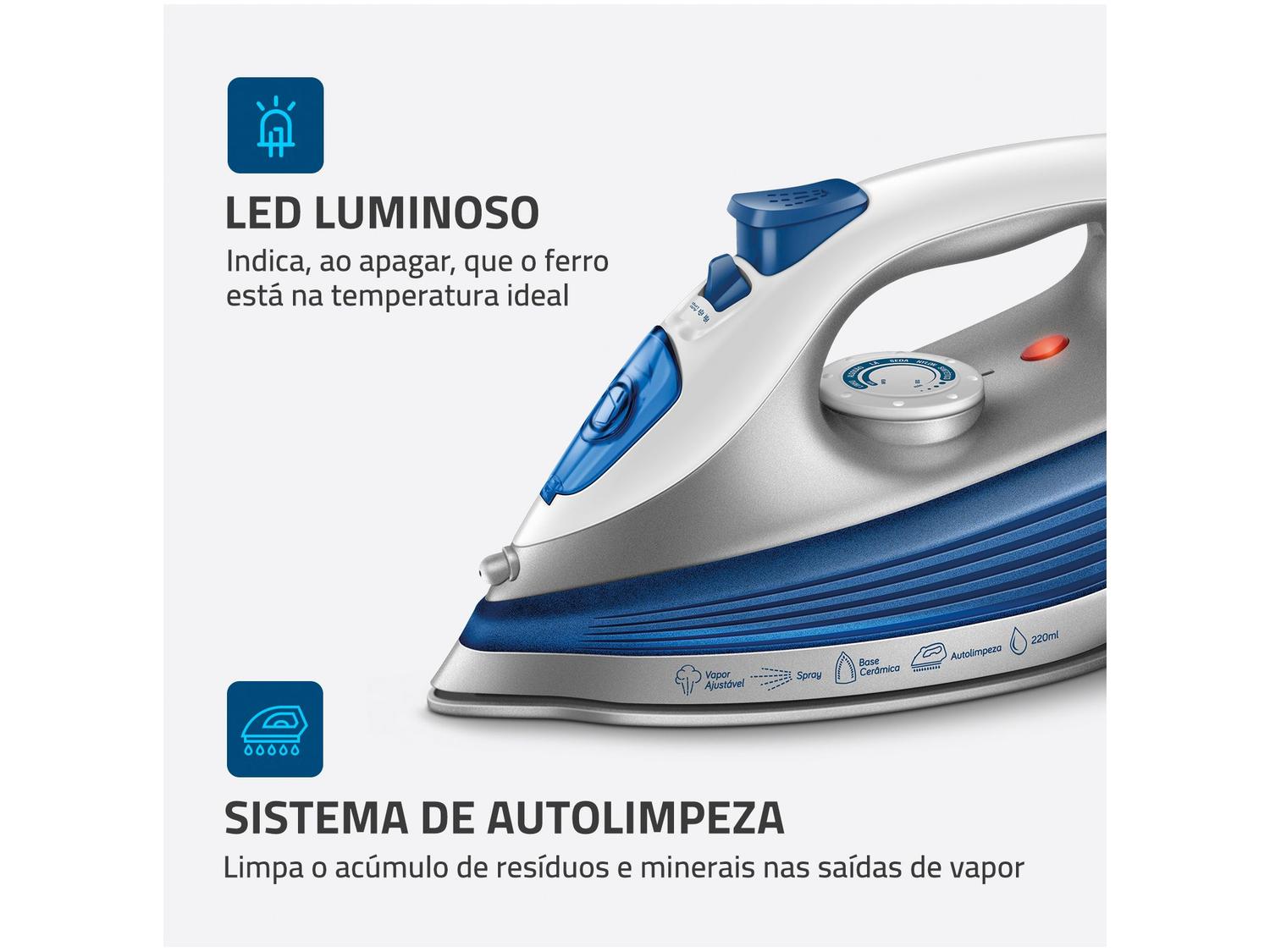 Ferro de Passar Roupa a Vapor Mondial